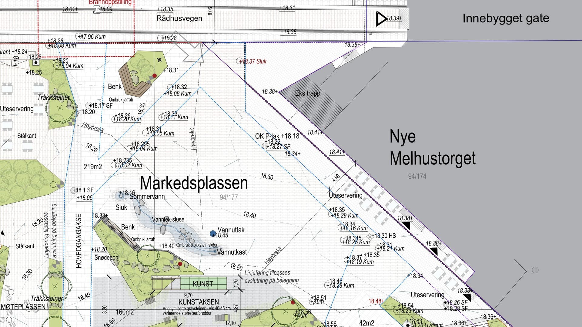 Landskapsplan for Markedsplassen i Melhus sentrum