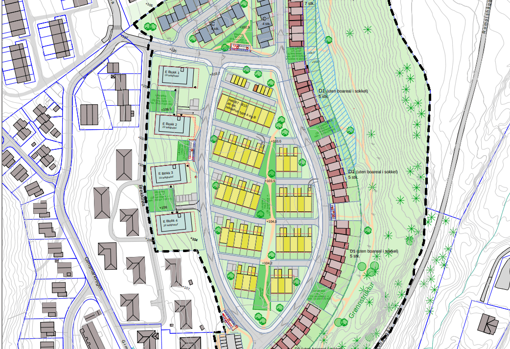 Brekkåsen: Tambartun-planen legges ut på høring – opptil 173 boliger på tidligere skoleområde